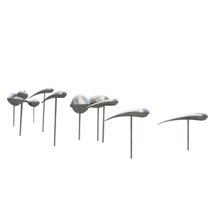 Fuente de Acero Inoxidable con Diseño de Escuela de Peces Libit, Decoración de Exterior, Escultura Animal Contemporánea, Adorno Grande - Product Image 5