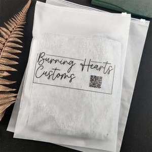 カスタムプリントロゴ入り衣料品包装ジッパーバッグ、Tシャツや下着用スライドジップロック、つや消しマットプラスチックバッグ - Product Image 3