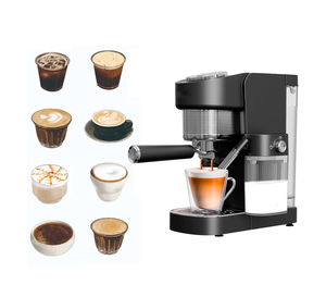 Machine à café expresso semi-automatique avec écran LCD, 1400W, 1,1L, machine à café à capsules, cafetière - Product Image 6