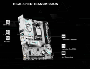 Tarjeta Madre MSI B840M GAMING WIFI6E AM5 mATX, Compatible con DDR5, CPU AMD Ryzen Serie 7000, 8000 y 9000 - Product Image 2