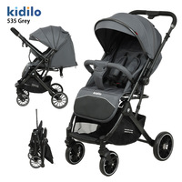 Poussette bébé Kidilo modèle 535 OLIVER Fit multifonctionnelle à vue haute et amortisseurs, positions assise/allongée réglables
