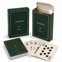 Cartes à jouer promotionnelles personnalisées pour salon professionnel de l'économie circulaire, jeu de cartes en papier 310 g/m² à âme bleue avec boîte à rabat en feuille d'argent gaufrée