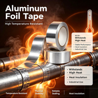 Ruban adhésif en aluminium de qualité industrielle résistant aux hautes températures pour l'étanchéité des conduits HVAC et l'isolation des tuyaux