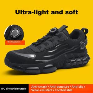 Zapatos de Trabajo Ligeros al por Mayor, Zapatos Deportivos con Puntera de Acero, Zapatos Deportivos Transpirables con Botón Giratorio - Product Image 4