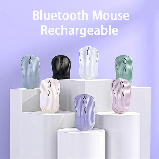 Bluetooth 5.0 & 2.4G USB-A Receiver Portable Silent Mute Office Computer Ergonomic Design Bluetooth Wireless Mouse for Laptop