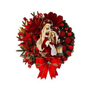 Luxury Pvc Home Artificial Red Flower <b>Christmas</b> <b>Garlands</b> & Wreaths for Front Door Indoor Decor During Festive Season - Product Image 1