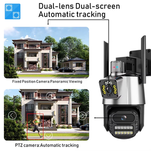 Dual Lens 8MP PTZ Câmera Ao Ar Livre 4K HD Dual Telas WiFi Segurança Câmera IP Auto Rastreamento Câmera de Vigilância CCTV Sem Fio - Product Image 2
