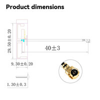 Antena FPC Interna de Doble Banda 2.4G 5.8G WiFi de Alta Ganancia, Conector U.FL MHF1, Adhesivo 3M, Flexible, Integrada para IoT, IPC, PDA