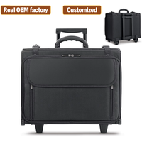Valise à roulettes OEM personnalisée 1680D pour pilote, avocat, ou ordinateur portable, avec 2 roues pivotantes, bagage d'affaires à roulettes