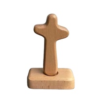 Pendentif chrétien personnalisé en bois croix bijoux sculpté artisanat cadeau Articles d'ameublement