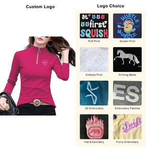 Camisetas de manga larga para mujer con estampado holgado transpirable de algodón y 5 LICRA de primavera 95 personalizadas - Product Image 3