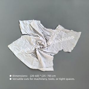 Trapos de Algodón Blancos Impresos de Alta Calidad, Duraderos, Reutilizables y Lavables para Limpieza Industrial - Product Image 3