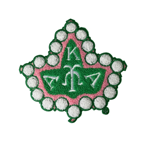 Custom Chenille <strong>Letters</strong> and Number Iron on Patches Towel Applique Custom Patches pink and Green <strong>Alpha</strong> Sorority Patches - Product Image 1