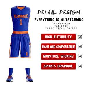 Conjunto Deportivo Personalizado de Baloncesto con Diseño de Doble Cara en Naranja Real - Product Image 2