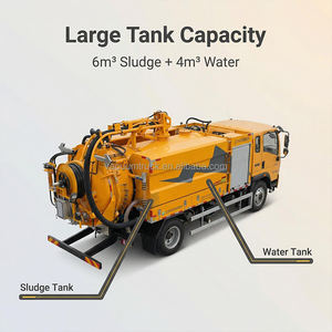 Camión de Limpieza de Alcantarillado Personalizado con Motor 4*2, 10cbm, Euro 5, Bomba de Alta Presión, Camión de Succión de Aguas Residuales - Product Image 2