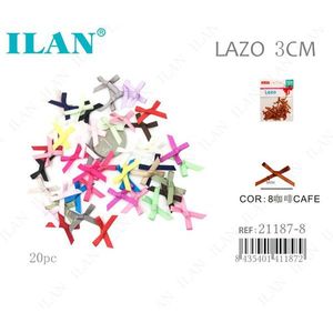 Fiocco in Nastro Artigianale ILAN Lazo 3Cm, 20 Pezzi, Colore Caffè, per Decorazioni Fai-da-Te - Product Image 1