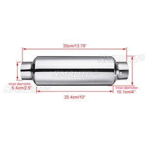 1/2 Piezas Silenciador Universal de Escape para Coche de 63mm, Tubo de Salida de 2.5 Pulgadas, Resonador de Acero Inoxidable - Product Image 6
