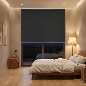 Best Supplier 137x183 Black Cordless Fire Retardant Roller Blinds Automatic 100% Blackout Malaysia OEM B2B Home Office - Product Image 3
