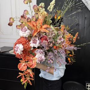 Bouquet de fleurs artificielles en soie, style vintage, arrangement décoratif de bureau pour la maison ou le bureau - Product Image 3