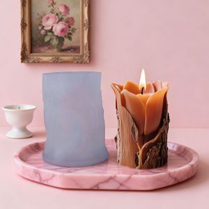 Stampo in <span class=keywords><strong>silicone</strong></span> 3D VM19 per candele a pilastro floreali, con motivo a rilievo a forma di giglio della valle e tulipano, per cera profumata fai da te e gesso - Product Image 6