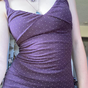 Hot girl's tight and slim V-neck <b>bra</b>-style design sexy camisole <b>top</b> polka dot printed pleated versatile <b>vest</b> - Product Image 2