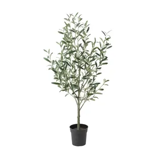 Olijfboom Erevgreen Decoratie Hout Tak Plastic Faux Plant Kunstmatige Olijfboom