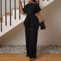 Ensemble décontracté et respirant pour femme, style européen et américain, avec haut à bretelles imprimé et pantalon taille haute à jambes larges, collection été 2026
