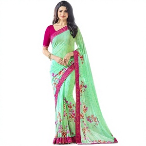 Elegant Unstitched Faux <b>Fur</b> Indian Sari Intricate Design Traditional Women's Wear Washable Evergreen for Weddings Festivals - Product Image 1