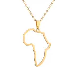 RFJEWELOutline Africa Map Necklace Country of South African Map Necklace Simple Africa Continent Necklaces jewelry for women