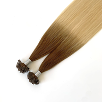 Prix usine aligné cuticule Remy Extensions de cheveux humains U kératine pointe plate cheveux russes naturel droit U pointe pré-collée
