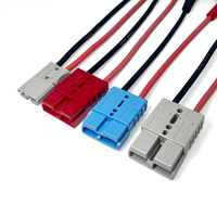 Câble de puissance personnalisé avec fiche mâle vers borne à anneau en cuivre, fourche en U ou pince crocodile, haute intensité 150A 60A 75A 90A