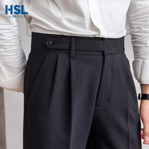 <span class=keywords><strong>Pantalon</strong></span> <span class=keywords><strong>de</strong></span> Costume Homme <span class=keywords><strong>Noir</strong></span> Pressé Coupe Slim Sur Mesure <span class=keywords><strong>de</strong></span> Haute Qualité, Jambe Droite, Formel, pour le Bureau - Product Image 3