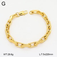 Pulseras de Cadena de Eslabones Ovalados de Acero Inoxidable de Lujo, Chapadas en Oro de 18K, con Acabado Pulido, Resistentes al Deslustre, Joyería con Dijes
