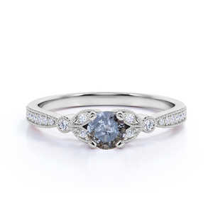 Anello in zirconio cubico con taglio brillante unico da 1,5 ct con sette pietre simulate con diamante promessa fede - Product Image 4