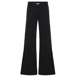 Women Striped Wide Leg <b>Pants</b> High Waist V Waist Slimming Office Lady Trousers Chic Streetwear - Product Image 6