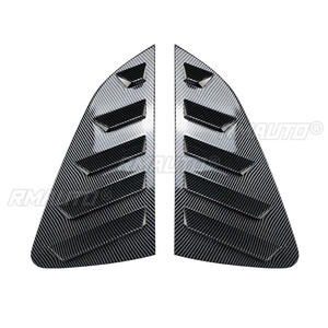 Couverture de persienne de fenêtre arrière de voiture aspect noir brillant/carbone, garniture de persienne de fenêtre latérale pour Volkswagen Polo MK6 2018+ - Product Image 3