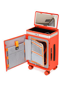 กระเป๋าเดินทางพรีเมียมสุดหรู ขนาด 20 นิ้ว พร้อมกระจกแต่งหน้าพับได้ ดีไซน์หลายช่อง  มีสินค้าในสต็อก  ล้อลากคุณภาพสูง - Product Image 2