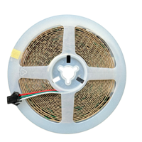 Carte PCB ultra étroite 2.7mm de largeur DC5V/12V WS2812-2020 160LEDs/m bande lumineuse RGBIC adressable individuellement IP20