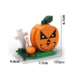 Set de 12 Mini Bloques de Construcción de Plástico para Halloween, Montessori, DIY, para Armar, con Diseño de Calabaza, Fantasma, Murciélago y Lápida - Product Image 1