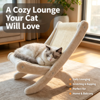 Fauteuil inclinable pour animaux de compagnie, canapé pour chat, griffoir en sisal, lit pliable pour chat, toutes saisons, écologique, durable, griffoir pour chat