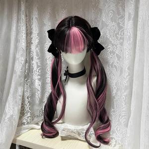 ผลงานดั้งเดิมของ "สาวน้อยวิกผม"-ชุดสีดำพร้อมไฮไลท์คอสเพลย์ผมหยิก<span class=keywords><strong>ยาว</strong></span>โลลิต้าเป็นฝาครอบเต็มรูปแบบ - Product Image 1