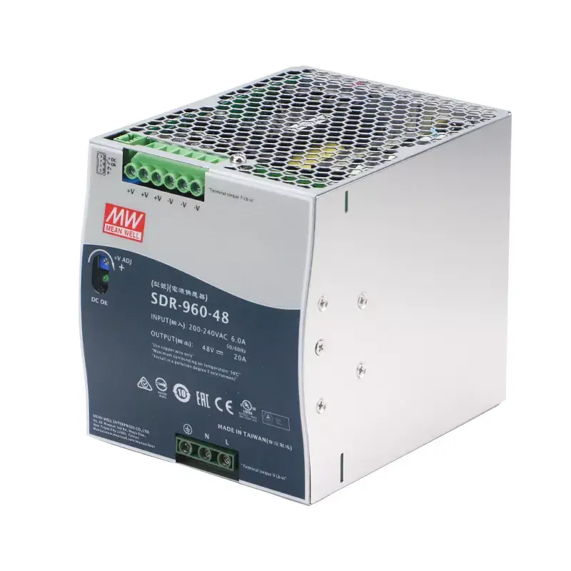 SDR-960-48 يعني جيدا 48V التبديل Dc الدين السكك الحديدية امدادات الطاقة مناسبة الصناعية نظام التحكم