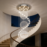 Lustre long doré sur mesure JACKSUN pour hall d'hôtel, luminaires suspendus pour plafond haut, villa, escalier, lustre en cristal