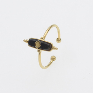 Nueva ajustable anillo con piedra de <span class=keywords><strong>color</strong></span> de acero inoxidable de la joyería 14K oro <span class=keywords><strong>color</strong></span> para mujer regalo de joyería de China fábrica - Product Image 4