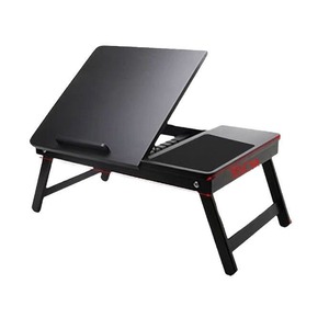 Foldable Laptop <b>Table</b> 55x35x22cm Black Bed Desk With Mouse Pad For Home <b>Office</b> Use - Product Image 4