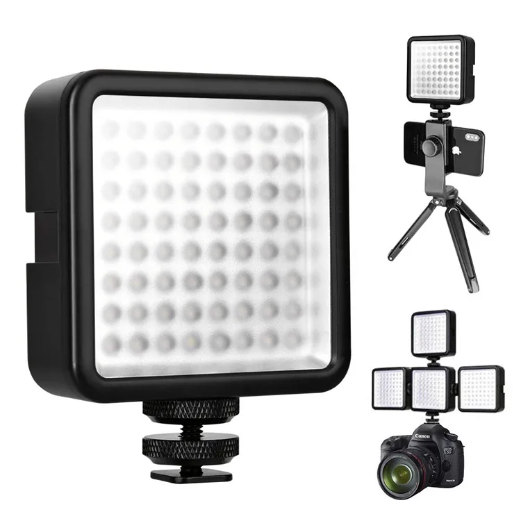 64 Led Photo Video Flash Light Lamp On Camera Hot Shoe Led Lighting For Camcorder Live Stream