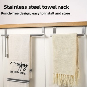 Porte-serviettes en acier inoxydable pour la cuisine, support pour papier essuie-tout et <span class=keywords><strong>film</strong></span> alimentaire, étagère de salle de bain - Product Image 3