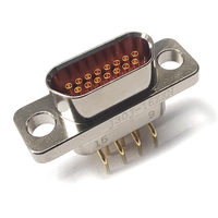 Connecteur électrique miniature rectangulaire scellé de la série J30J à 15 broches J30J-15ZKN avec contact en laiton et boîtier en aluminium