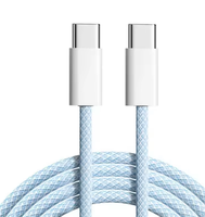 Cable de Carga Trenzado de Nailon Tipo-C a Tipo-C de 65W PD, Suministro Directo de Fábrica OEM, Cobre Puro, Varios Colores para Dispositivos Digitales