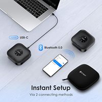 Altavoz para Conferencias EMEET M0 Plus, 4 Micrófonos con IA 360° °   Altavoz USB C con Captación de Voz y Reducción de Ruido, Altavoz para Conferencias